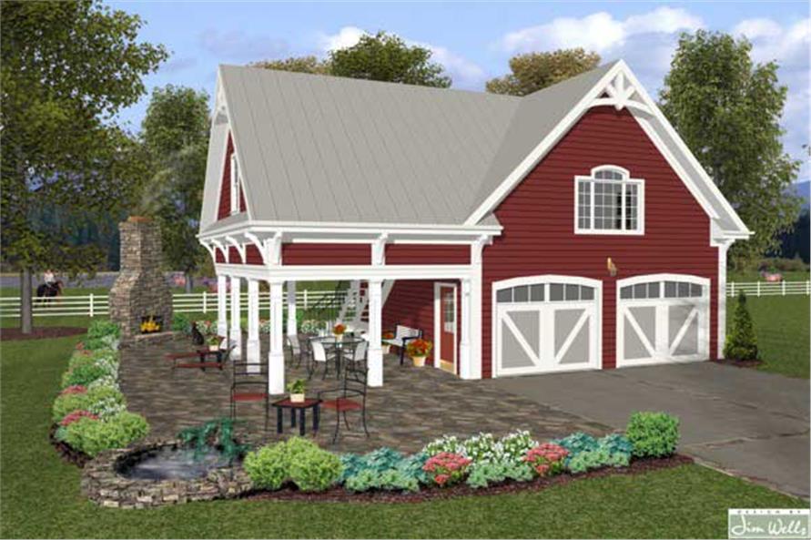 Barn Style Garage  w Apartments with 2 Car 1  Bedrm 792 Sq 