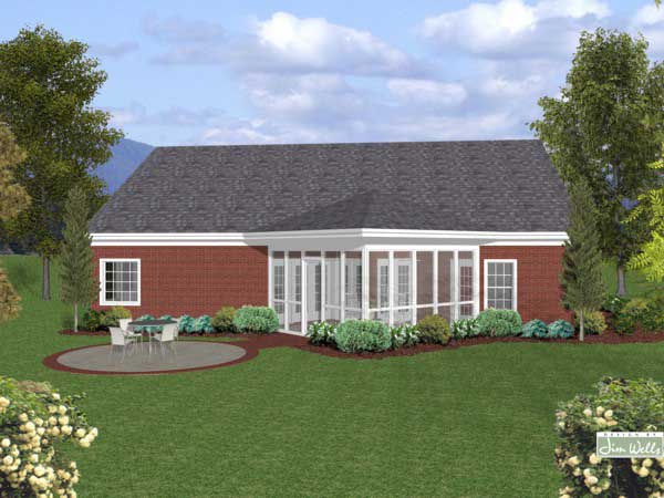 Home Plan Rear Elevation of this 3-Bedroom,1831 Sq Ft Plan -109-1012