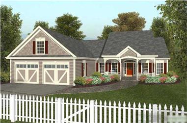 3-Bedroom, 1496 Sq Ft Country House Plan - 109-1028 - Front Exterior
