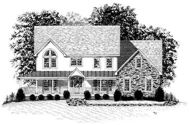 3-Bedroom, 3507 Sq Ft Country House Plan - 109-1043 - Front Exterior