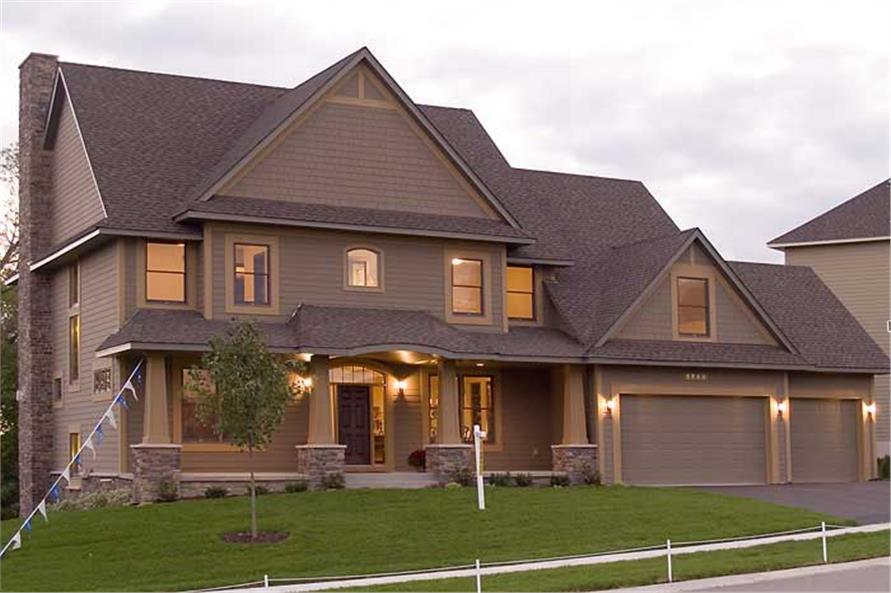 4-Bedroom, 3770 Sq Ft Country Home Plan - 109-1056 - Main Exterior