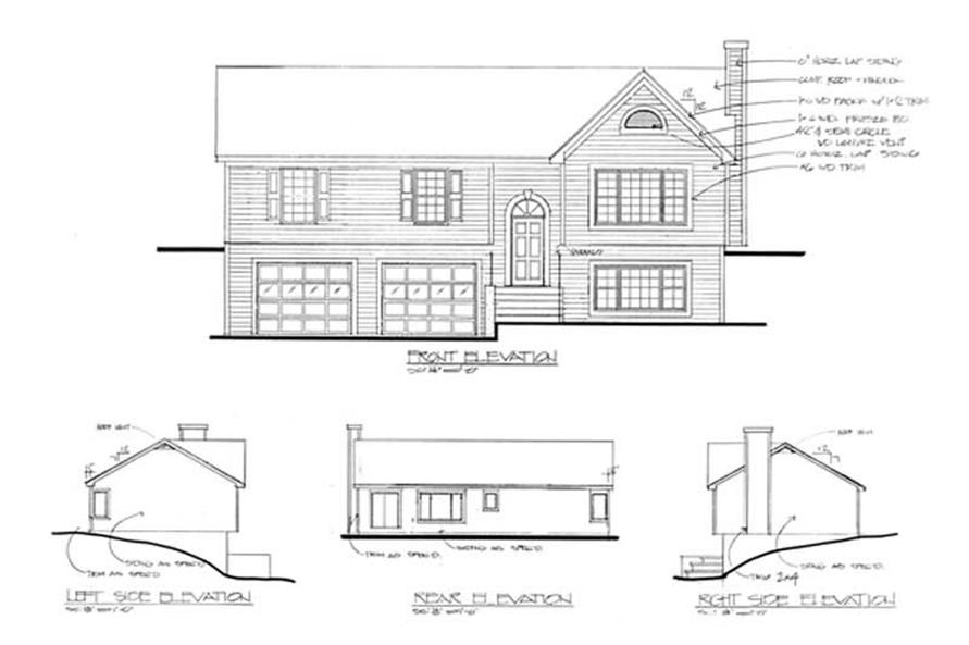 Home Plan Rear Elevation of this 3-Bedroom,1496 Sq Ft Plan -109-1062