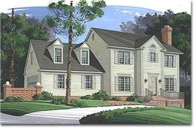 3-Bedroom, 1653 Sq Ft Colonial Home Plan - 109-1072 - Main Exterior