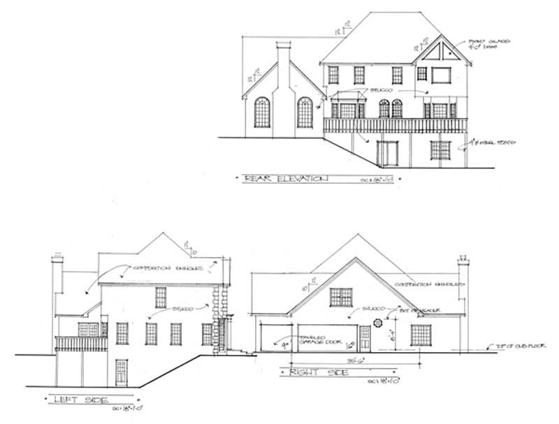 Home Plan Rear Elevation of this 4-Bedroom,2992 Sq Ft Plan -109-1073