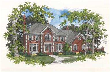 4-Bedroom, 3431 Sq Ft Colonial House Plan - 109-1074 - Front Exterior