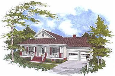 3-Bedroom, 1770 Sq Ft Country Home Plan - 109-1076 - Main Exterior