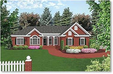 3-Bedroom, 1992 Sq Ft Colonial House Plan - 109-1079 - Front Exterior
