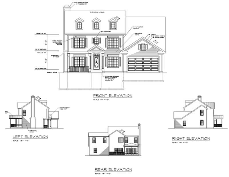 Home Plan Rear Elevation of this 3-Bedroom,1695 Sq Ft Plan -109-1080