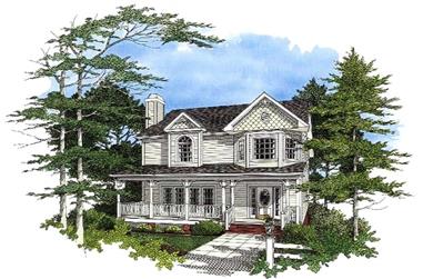 3-Bedroom, 1985 Sq Ft Colonial Home Plan - 109-1083 - Main Exterior