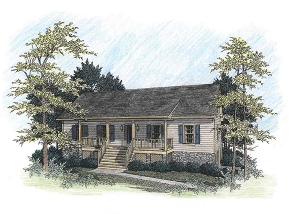 Front elevation of Country home (ThePlanCollection: House Plan #109-1088)