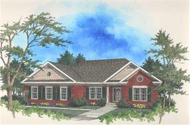 3-Bedroom, 1681 Sq Ft Ranch House Plan - 109-1090 - Front Exterior