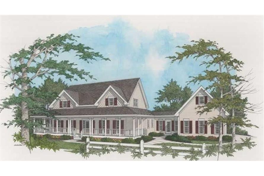 109-1093 house plan front rendering