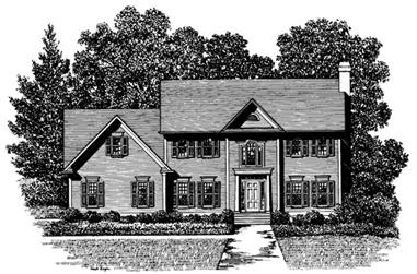3-Bedroom, 1999 Sq Ft Colonial Home Plan - 109-1096 - Main Exterior