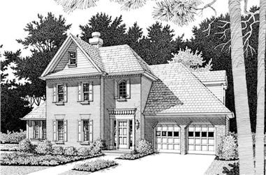 3-Bedroom, 2333 Sq Ft Colonial House Plan - 109-1097 - Front Exterior