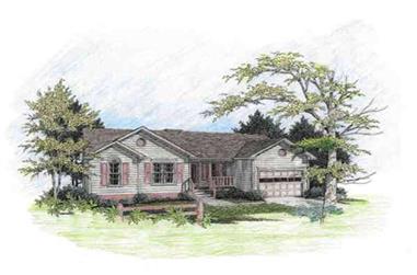 3-Bedroom, 997 Sq Ft Small House Plans - 109-1102 - Front Exterior