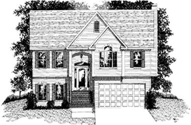 2-Bedroom, 999 Sq Ft Small House Plans - 109-1119 - Front Exterior