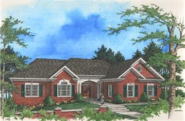 3-Bedroom, 2398 Sq Ft Colonial Home Plan - 109-1127 - Main Exterior