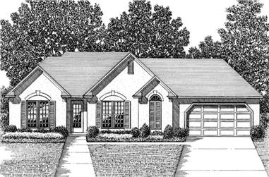 3-Bedroom, 1304 Sq Ft Small House Plans - 109-1128 - Front Exterior