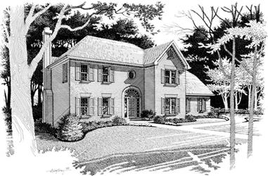 4-Bedroom, 2157 Sq Ft Colonial Home Plan - 109-1136 - Main Exterior