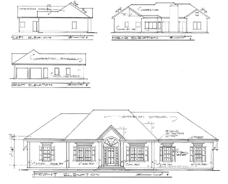 Home Plan Rear Elevation of this 3-Bedroom,1886 Sq Ft Plan -109-1148