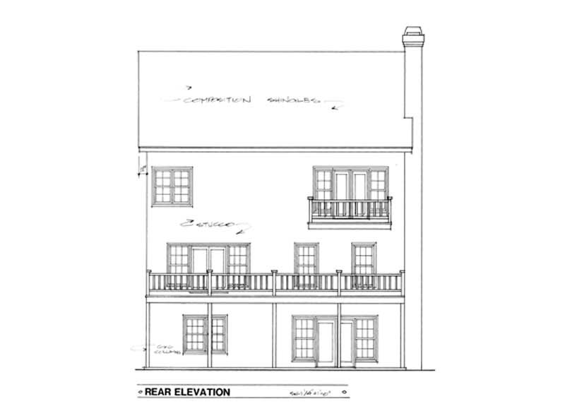 Home Plan Rear Elevation of this 5-Bedroom,3586 Sq Ft Plan -109-1162