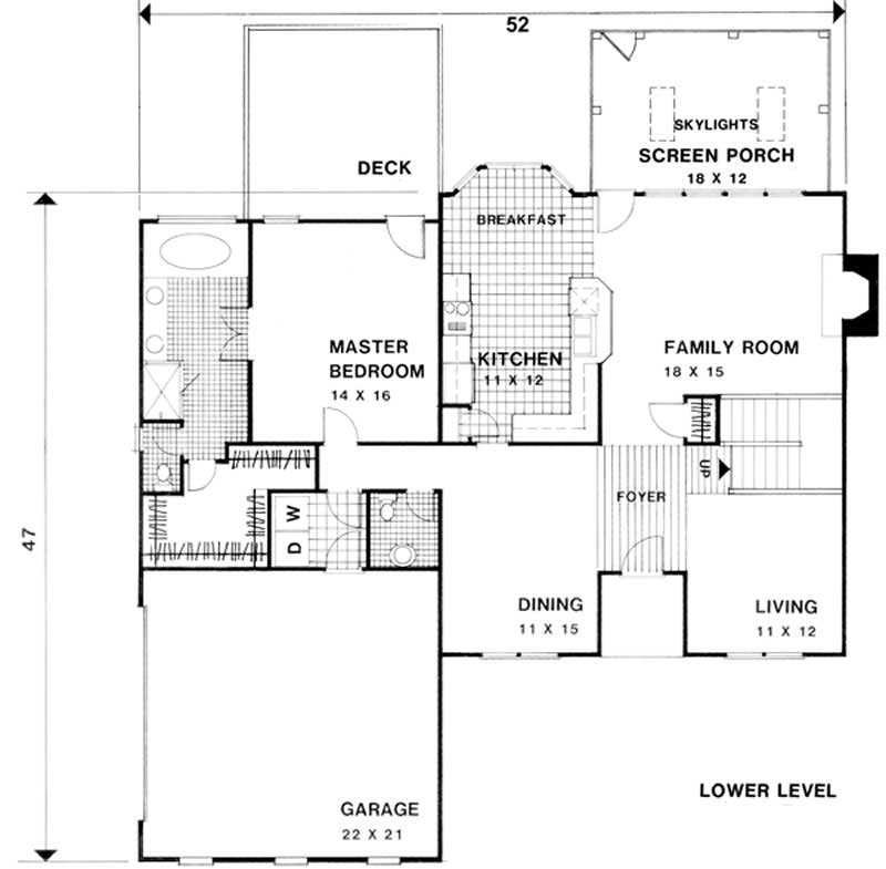 Floor Plan First Story of French Plan #109-1169