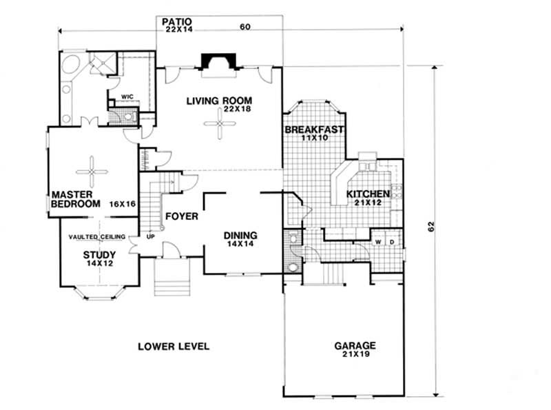 Floor Plan First Story of European Plan #109-1175