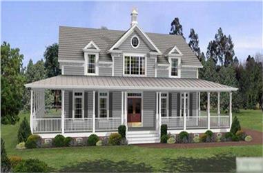 3-Bedroom, 2098 Sq Ft Country Home Plan - 109-1177 - Main Exterior