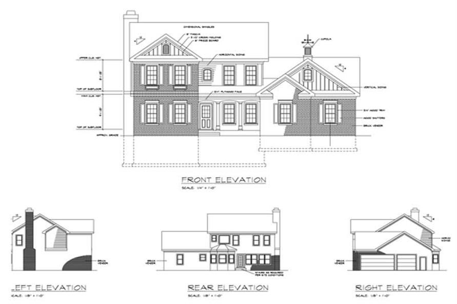 Home Plan Rear Elevation of this 4-Bedroom,1932 Sq Ft Plan -109-1180