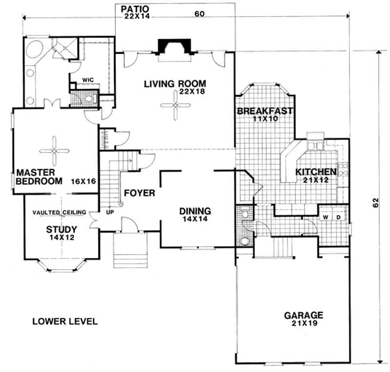 Floor Plan First Story of European Plan #109-1182