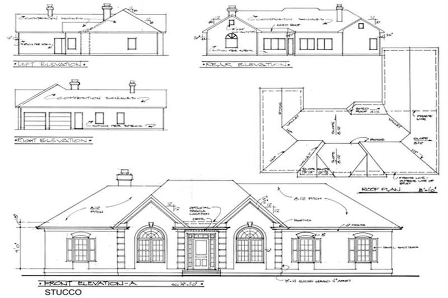 Home Plan Rear Elevation of this 3-Bedroom,2006 Sq Ft Plan -109-1188