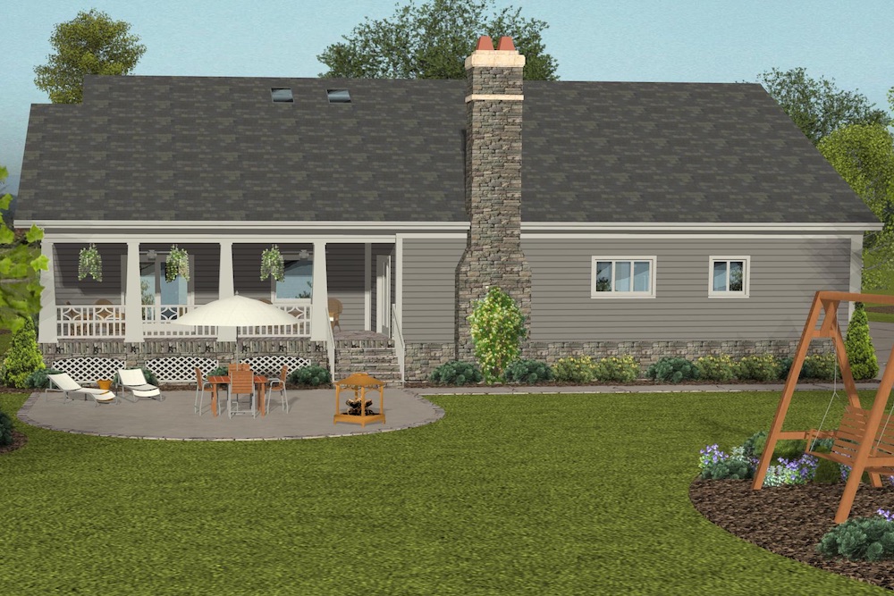 Rear View of this 4-Bedroom, 2099 Sq Ft Plan - 109-1196