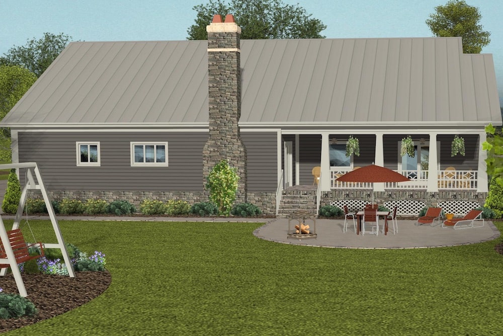 Rear View of this 4-Bedroom, 2099 Sq Ft Plan - 109-1197