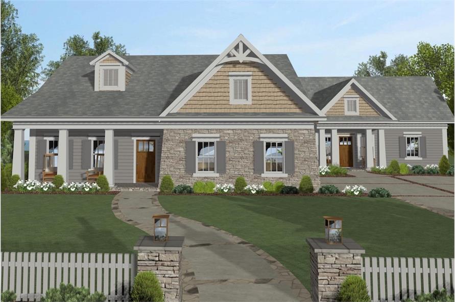 4-Bedroom, 1671 Sq Ft Cottage House Plan - 109-1200 - Front Exterior