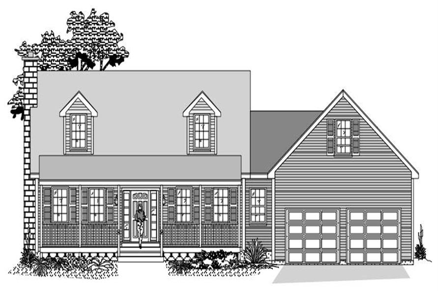 This is the front elevation of these farmhouse house plans.