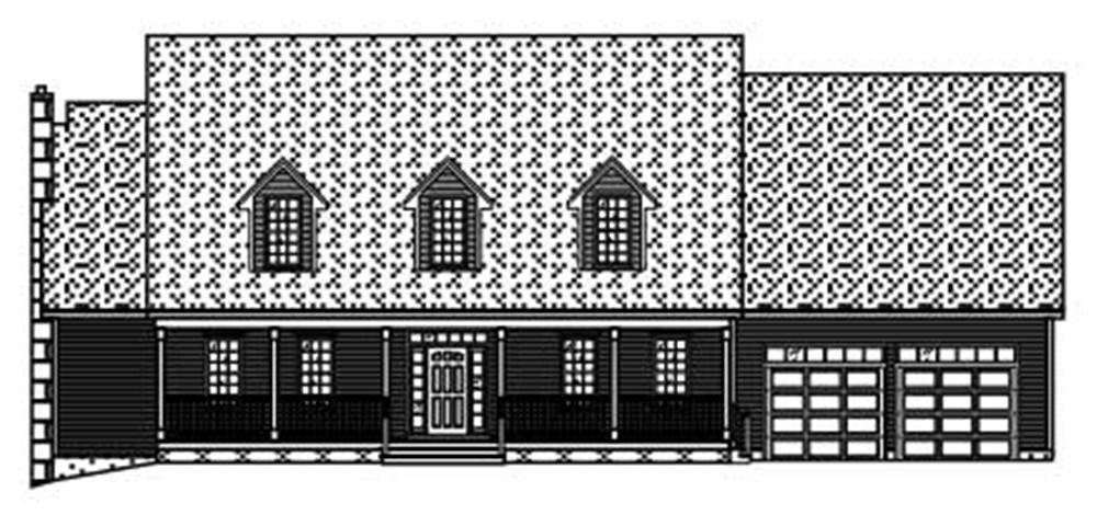 This is the black and white elevation of these Country Home Plans.