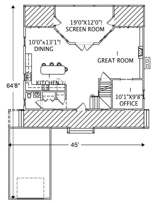 Floor Plan First Story of Country Plan #110-1034