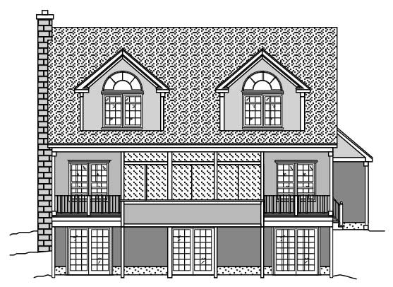 Home Plan Rear Elevation of this 3-Bedroom,2127 Sq Ft Plan -110-1034