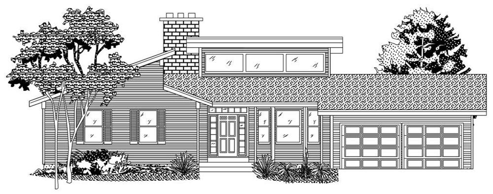 This is the front elevation of these Contemporary House Plans.