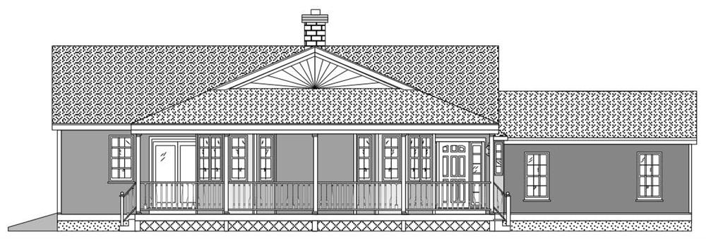 Front elevation of Ranch home (ThePlanCollection: House Plan #110-1039)