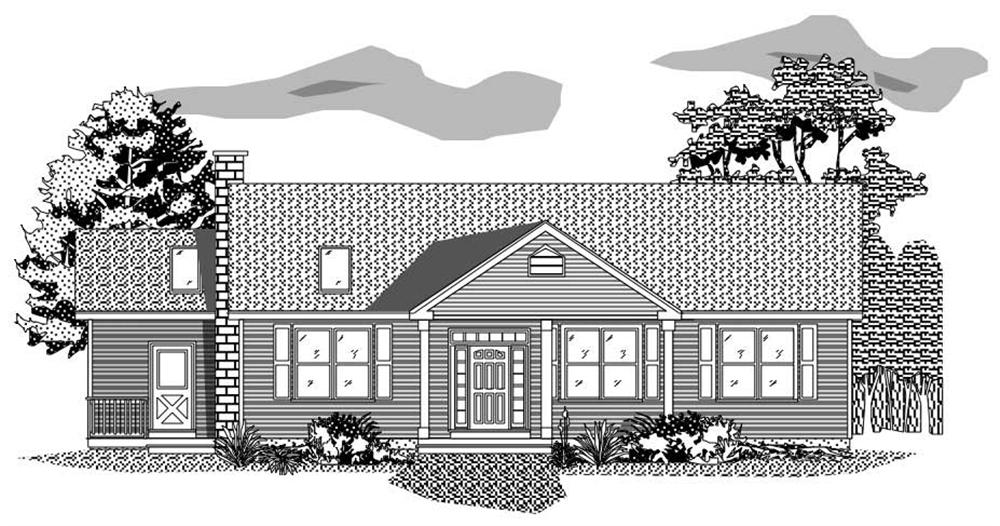 This is the front elevation of these Ranch Homeplans.
