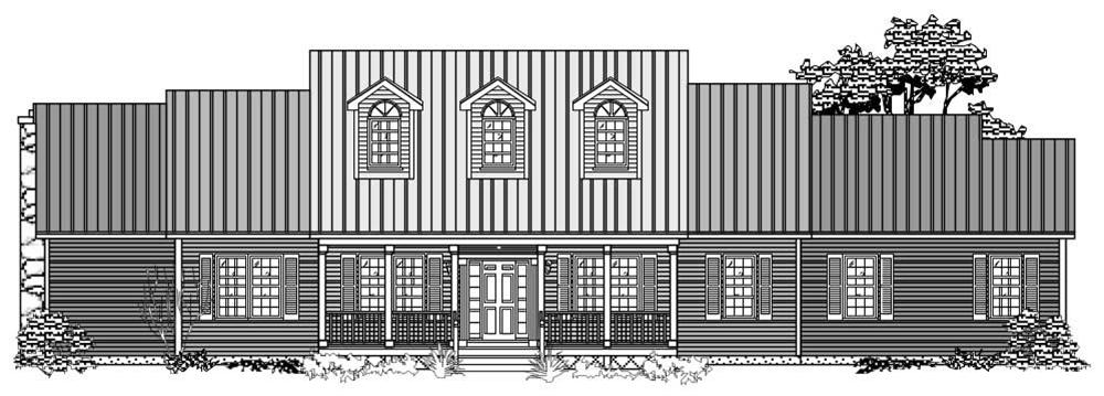 This is the front elevation of these Unique House Plans.