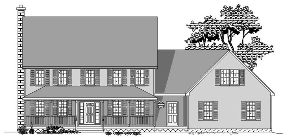 This images shows the front elevation of these Country Homeplans.