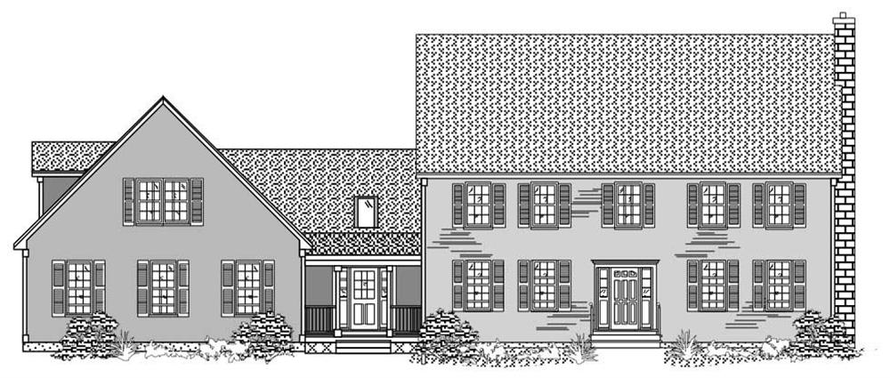 Black and White images are the best for this set of Country Home Plans.