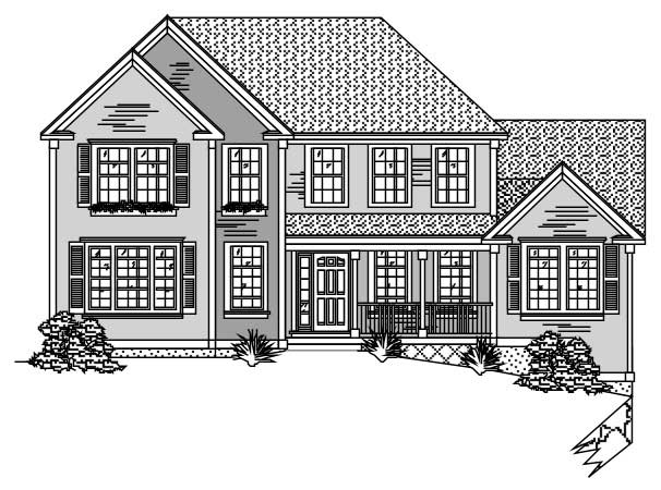 This image is the front elevation of these European Houseplans.