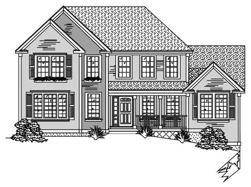 This image is the front elevation of these European Houseplans.