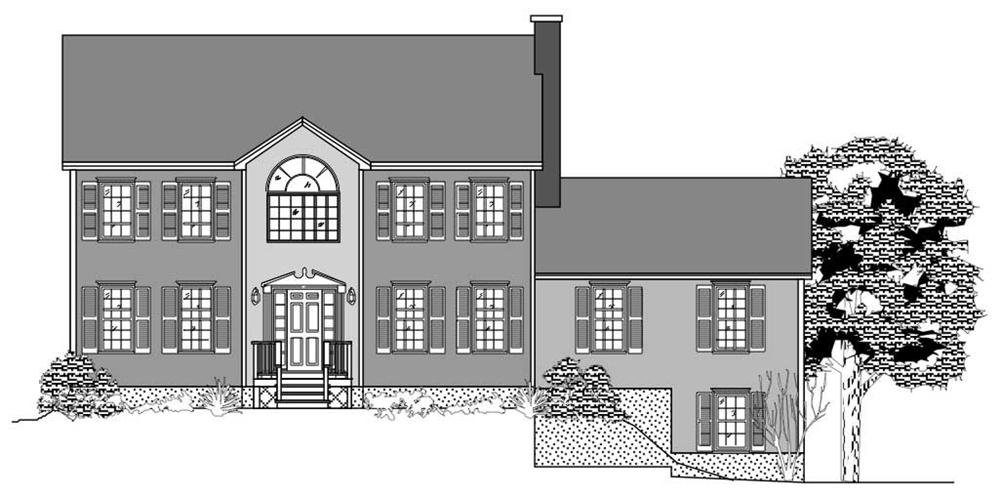 This is the front elevation of these European Home Plans.