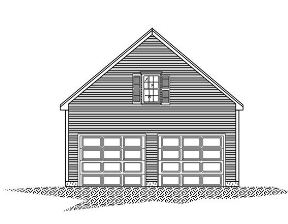 Front elevation of Garage plan (ThePlanCollection: House Plan #110-1131)