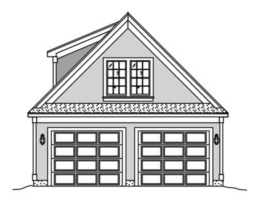 Rendering of Garage w/Apartment home plan (ThePlanCollection: House Plan #110-1151)