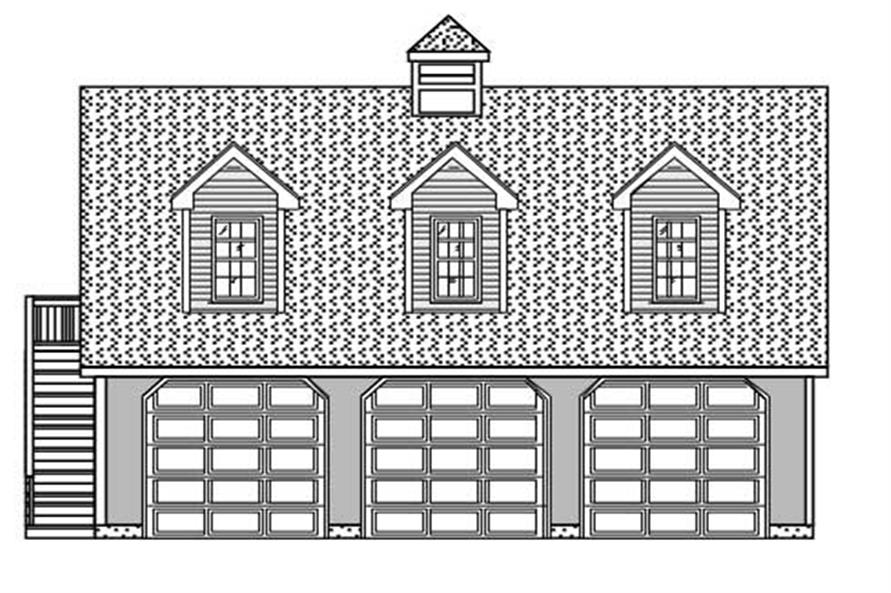 This set of Garage plans has a front elevation -- here it is!